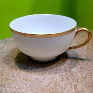 Haviland Co Limoges France White Porcelain Teacup Gold Gilt Trim Handle Antique